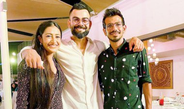 चहल की वाइफ ने सिखाया कोहली को डांस:विराट को हुक स्टेप कराती नजर आईं धनश्री, सोशल मीडिया पर Video ने मचाई सनसनी