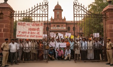 बसेड़ी नगर पालिका में 7 माह से सैलरी नहीं मिलने पर कर्मचारियों का प्रदर्शन