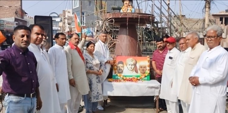 शहीद ए आजम भगत सिंह, सुखदेव थापर और शिवराम राजगुरु की 96वीं पुण्यतिथि पर श्रद्धांजलि अर्पित