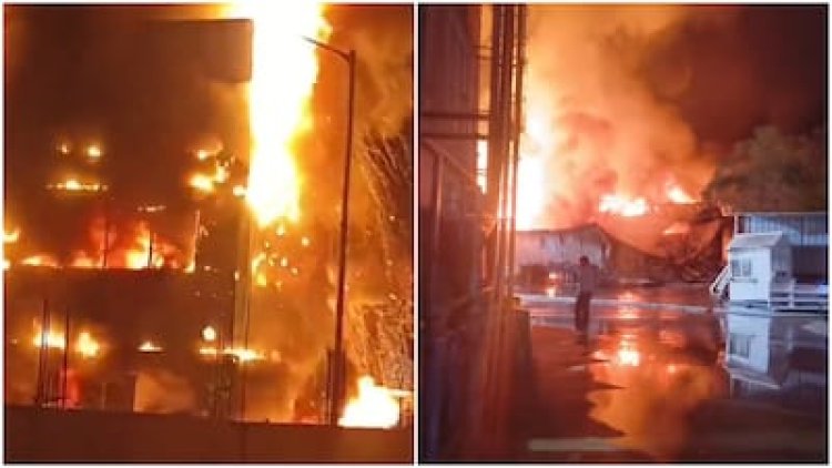 कोटपूतली-बहरोड़ में रीको घिलोठ औद्योगिक क्षेत्र के गोदाम में भीषण आग, 10 करोड़ का नुकसान