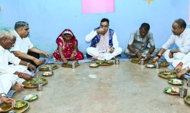CM भजनलाल का देसी अंदाज, गट्टूलाल के घर मिक्स वेज खाई, कहा- मजो आगो