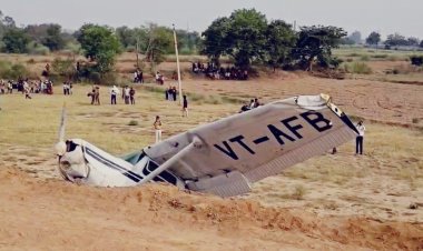 कासगंज में प्रशिक्षण उड़ान के दौरान ट्रेनी विमान क्रैश, महिला प्रशिक्षु पायलट घायल