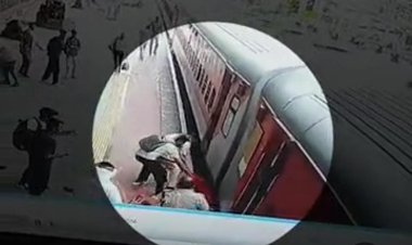 दौसा रेलवे स्टेशन पर बड़ा हादसा टला: चलती ट्रेन और प्लेटफॉर्म के बीच गिरी महिला, RPF जवानों की सूझबूझ से बची जान