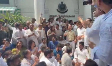 दिल्ली में DCP ऑफिस के बाहर राहुल गांधी का धरना, गिरिराज सिंह ने बताया ‘नौटंकी’