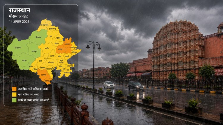 राजस्थान मौसम अपडेट: 14 अगस्त को कमजोर पड़ा मानसून, इन जिलों में बारिश और वज्रपात का अलर्ट; 17-18 अगस्त से फिर बदलेगा मौसम