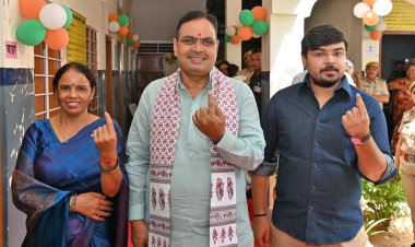 मुख्यमंत्री भजनलाल शर्मा ने परिवार के साथ किया मतदान, प्रदेशवासियों से की बड़ी अपील